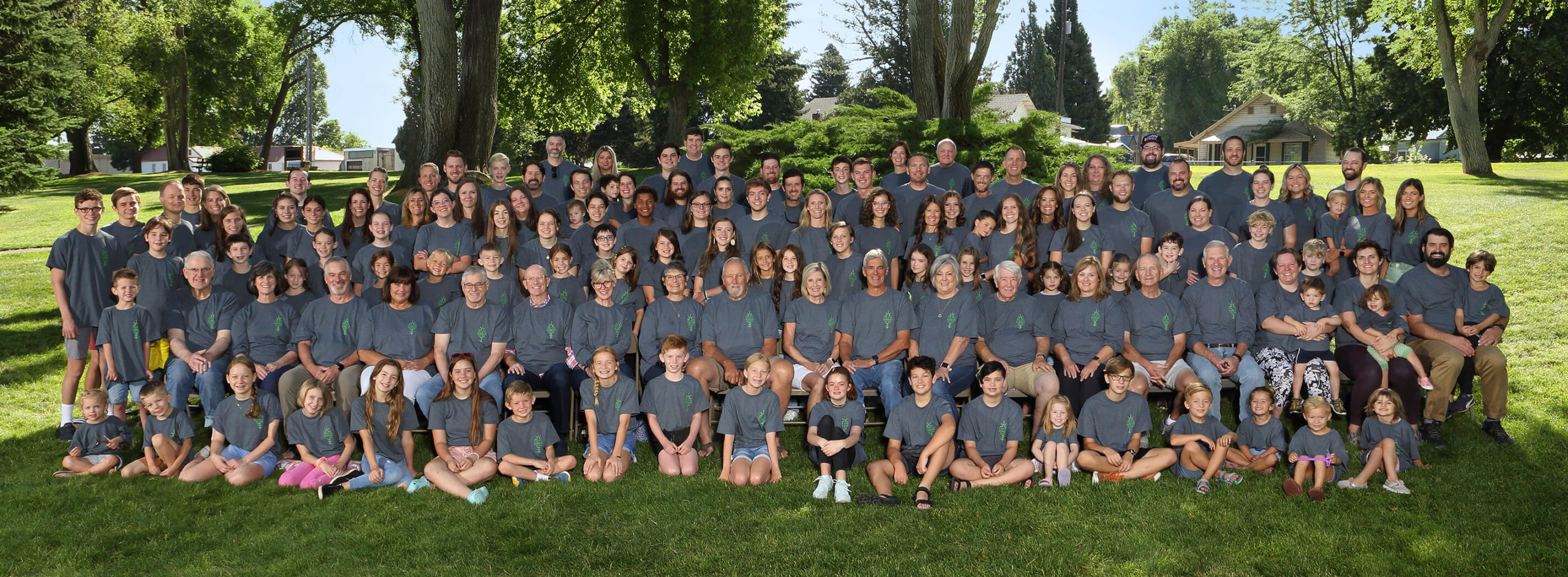 Family Reunion large group image Idaho Falls park summer fun get-together history cousins party meeting